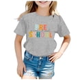 thumbnail image 3 of MEZZALL T-Shirt de Mode pour Enfant Rentrée Scolaire Imprimé Col Rond Manches Courtes T-Shirts Décontractés Hauts Tee Polyvalent Tout-Petit Tenue Quotidienne, Gris, 4-5 Ans, 3 of 4
