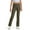 a-Army Green, variant on School Uniform Pants High Stretchy Half Elastic Waist Soft Fabric Slim Flat Front Slacks for Teens