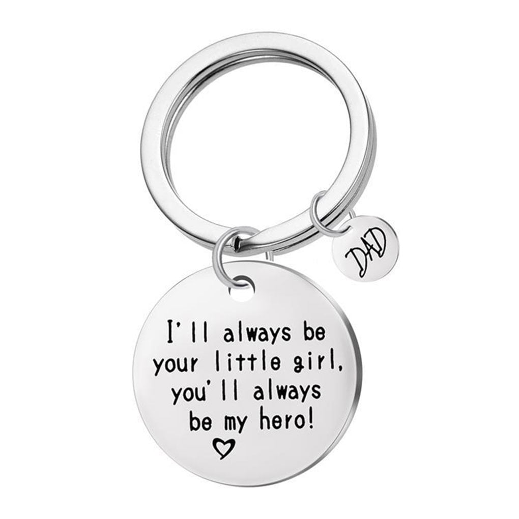 Father’s Day Keychain Keyring DAD I'll Always Be Your Little Girl Birthday Gift 
