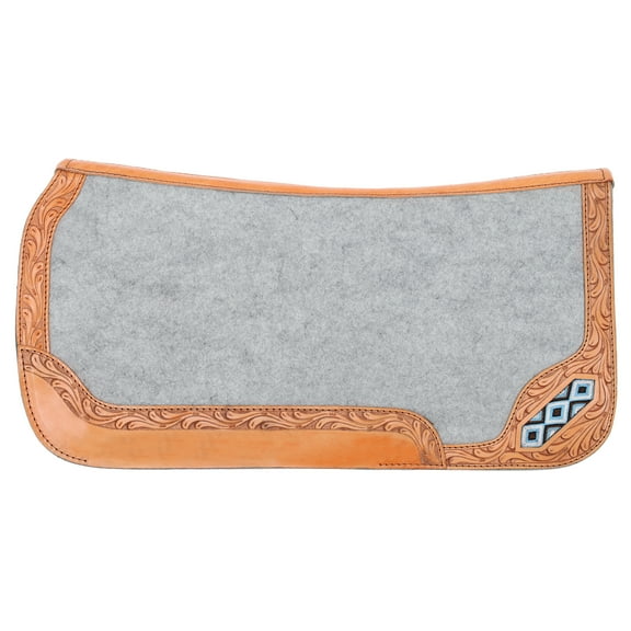 Showman 32" x 32" Contoured Felt Saddle Pad w/ Beaded Inlay