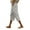 1080#Light Gray, variant on Linen Capri Pants Women Spring Summer Casual Drawstring Side Button Elastic Waist Straight Wide Leg Cropped Pant Dark Gray M