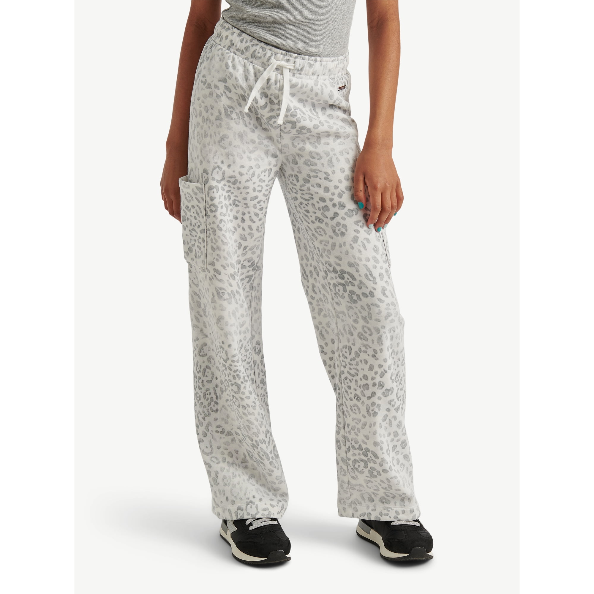 Justice Girls Fleece Cargo Wide Leg Pants, Sizes XS - XLP