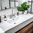 thumbnail image 5 of Wowow 4 in. Centerset Double Handle High Arc Bathroom Sink Faucet with Pop Up Drain in Brushed Nickel, 5 of 8