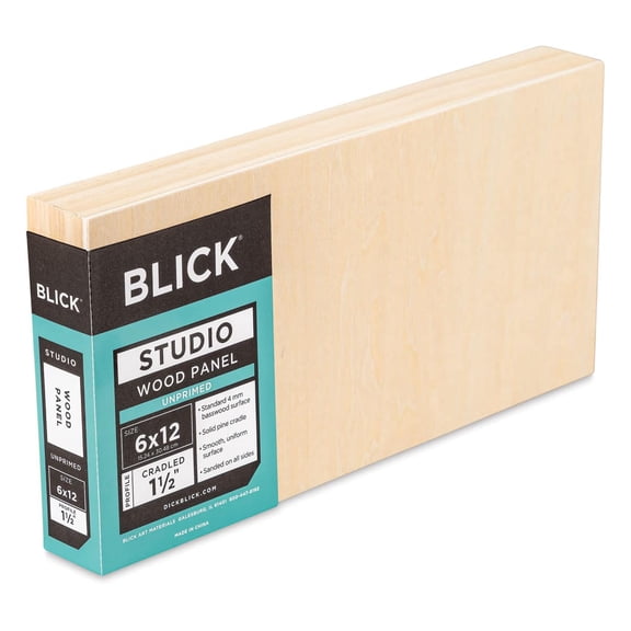 Blick Studio Artists' Wood Panel - Gallery Cradle, 6" x 12", 1-1/2" Cradle