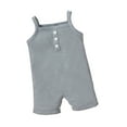 thumbnail image 1 of Seyurigaoka Baby Romper Sleeveless Suspender Ribbed Style Button Decor Casual Breathable Jumpsuit, 1 of 7