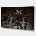 thumbnail image 2 of Woman Among Wild Animals - Animal Canvas Art Print, 2 of 3