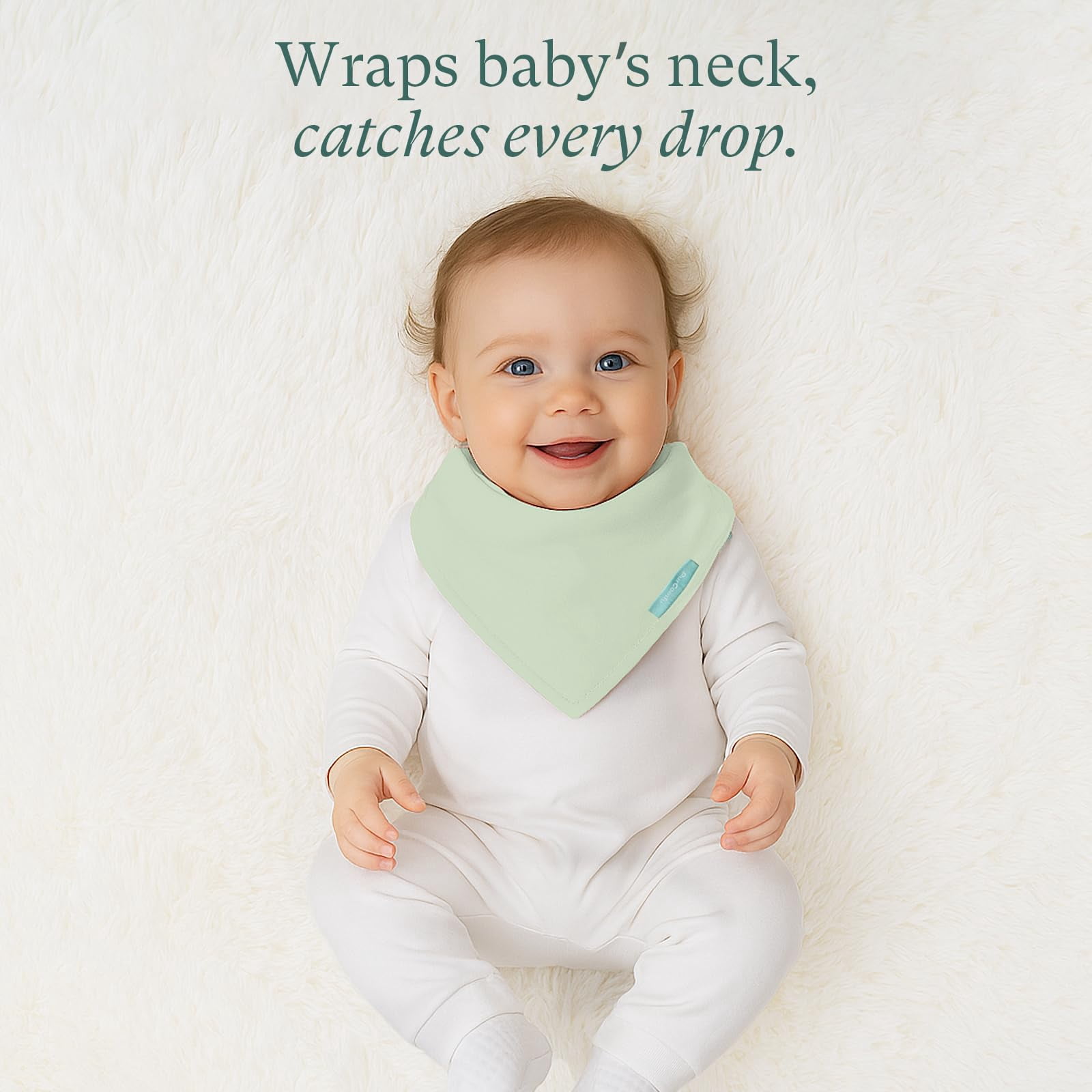 PurComfy SuperSoft Baby Bibs, Premium Bamboo Bandana Drool Bibs for Infant Boys & Girls, Adjustable Snap Bibs, 6-Pack