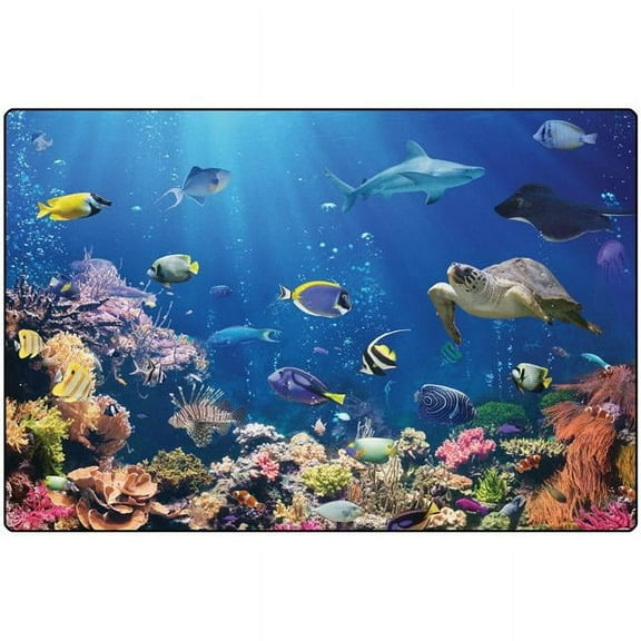 Carpets for Kids 61016 6 x 9 ft. Rectangle Explore the Ocean Rug