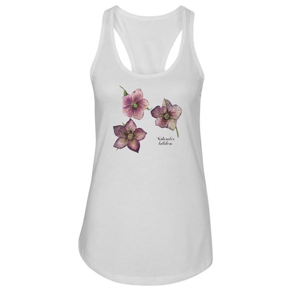 Hellebore Flowers Racerback Tank Women -Image by Shutterstock, Female Large