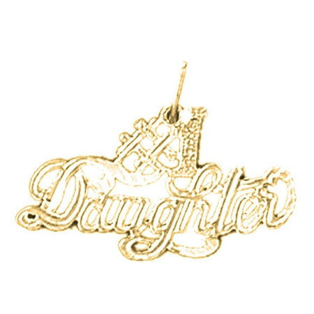 18K Yellow Gold #1 Daughter Pendant - 17 mm