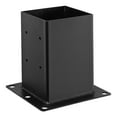 thumbnail image 2 of 6-Pack 6x6 Heavy Duty Black Post Base Brackets, 5.6x5.6 Inch Inner Size (142x142mm), Carbon Steel Deck Railing Support for Pavilion Deck Wood Posts, Base Plate for Decking, 2 of 11