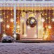 thumbnail image 2 of Cortina de luces navideñas con forma de copo de nieve, cadena de luces LED con cascada para decoración de exteriores, 5 m de caída, para fiestas en el jardín y vacaciones, 2 of 5