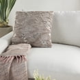 thumbnail image 4 of Mina Victory Sofia 20x20" Square Faux Fur Sequins Throw Pillow in Gray, 4 of 5
