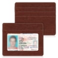 thumbnail image 1 of Tarjetero Fintie Slim, minimalista, de piel con bloqueo RFID, 1 of 7