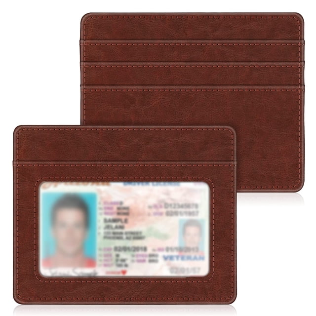 Tarjetero Fintie Slim, minimalista, de piel con bloqueo RFID