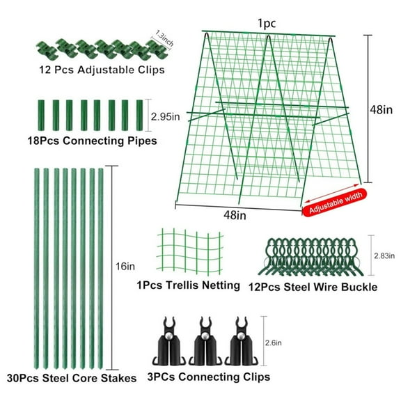48 x 48 inch Foldable Cucumber Trellis for A-Frame Garden Trellis Climbing Rack