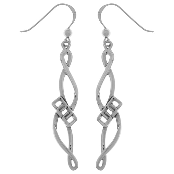 Jewelry Trends Sterling Silver Infinity Swirl Dangle Earrings