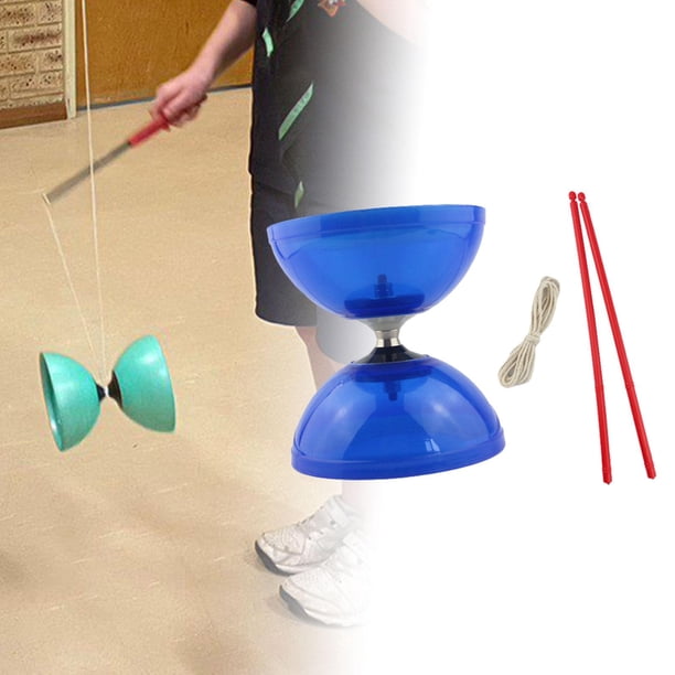 Diabolo CUTICAT juguete de malabarismo chino azul con palos de Diabolo