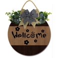 thumbnail image 1 of Eveokoki 12" Welcome Sign for Front Door Porch Farmhouse Round Wreaths Hanging Wooden Sign Wall Decor for Home Christmas Decoration Housewarming Gift Outdoor Indoor, 1 of 5