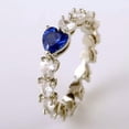thumbnail image 2 of Pretty Heart 925 Silver Ring Cubic Zircon Anniversary Party Gift Sz 6-10, 2 of 9