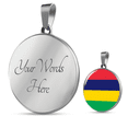 thumbnail image 3 of Pendentif Collier Drapeau de Maurice en Acier Inoxydable Ou or 18 Carats 18-22", 3 of 7