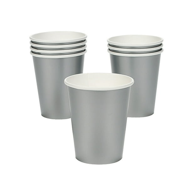 Metallic Silver 9Oz Cups (24Pc) Party Supplies 24 Pieces Walmart