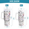 thumbnail image 6 of Yayeee 40oz Stainless Steel Tumbler with Straw and Handle Double-Wall Insulated Travel Water Bottle, Purple Wildflowers, 6 of 8