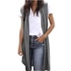 thumbnail image 2 of Cárdigan de moda para mujer, abrigo liso, informal, sin mangas, blusa larga tipo cárdigan, abrigo para mujer, 2 of 6