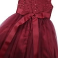 thumbnail image 5 of Miaeowve Wedding Flower Girl Dress for Toddler Kids Sleeveless Sequins Lace Tulle Birthday Party Gown Burgundy 8, 5 of 7