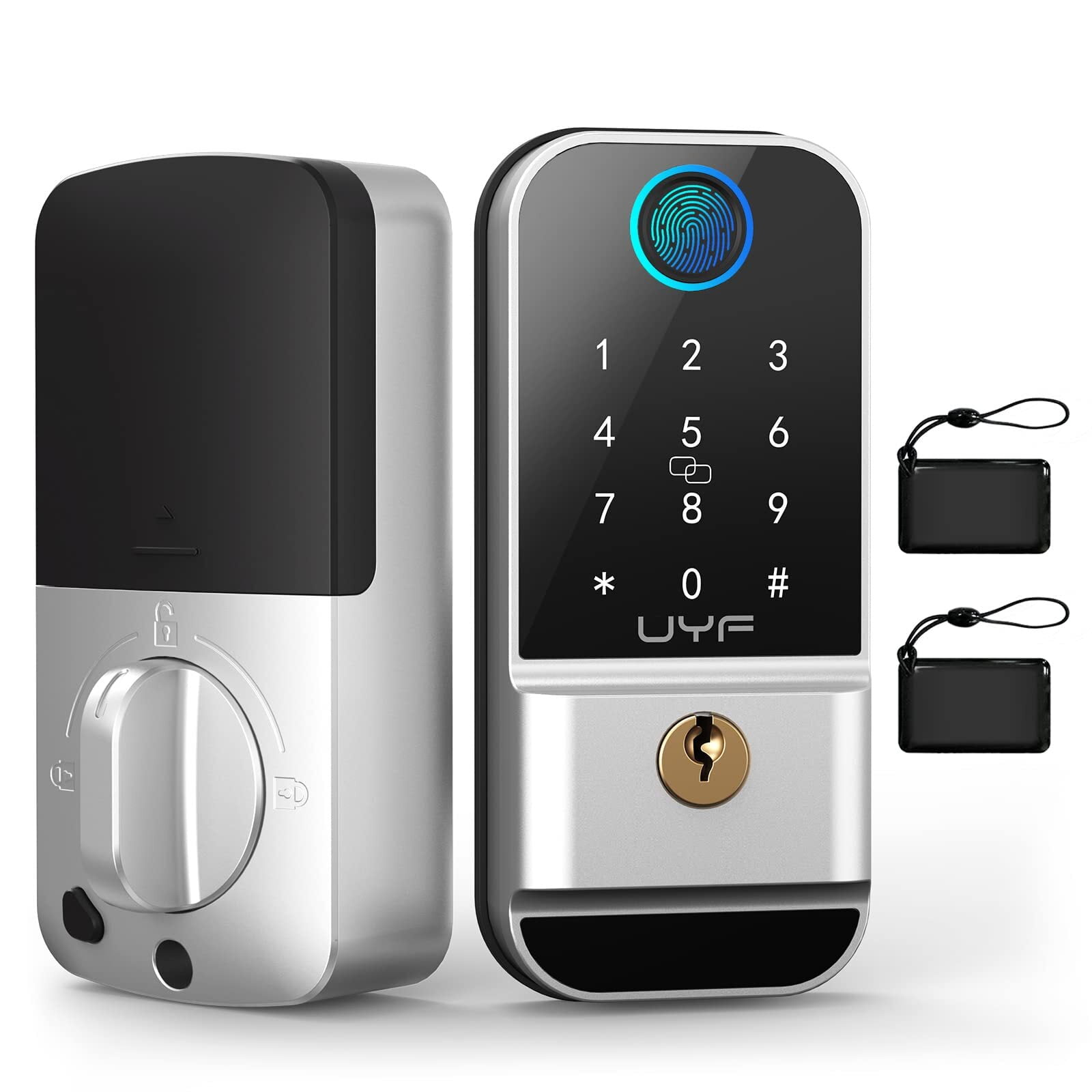 Smart Deadbolt, UYF Fingerprint Keyless Entry Door Lock with Keypad