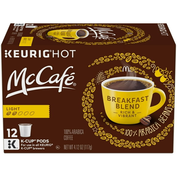 Mccafé Breakfast Blend Light Roast K-Cup Coffee Pods (12 Pods).