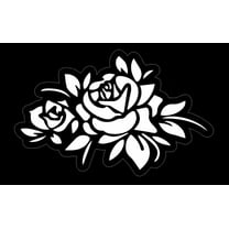 Roses with Leaves, Car Stickers for Women, Flower Car Decals Bumper Stickers Window Car Body, Flower Car Accessories, Tatoo Like Roses with Leaves (White)