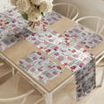 thumbnail image 2 of Ambesonne Paris Table Runner & Placemats, Newspaper Lipstick Kiss, Placemat 4 pcs + Runner 16"x72", Charcoal Grey Multicolor, 2 of 2