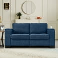 thumbnail image 2 of Modern 2 Seaters Sofa, Polyester Upholstered Loveseat Couch with Cup Holders and Storage for Living Room Office Apartment, 2 of 11