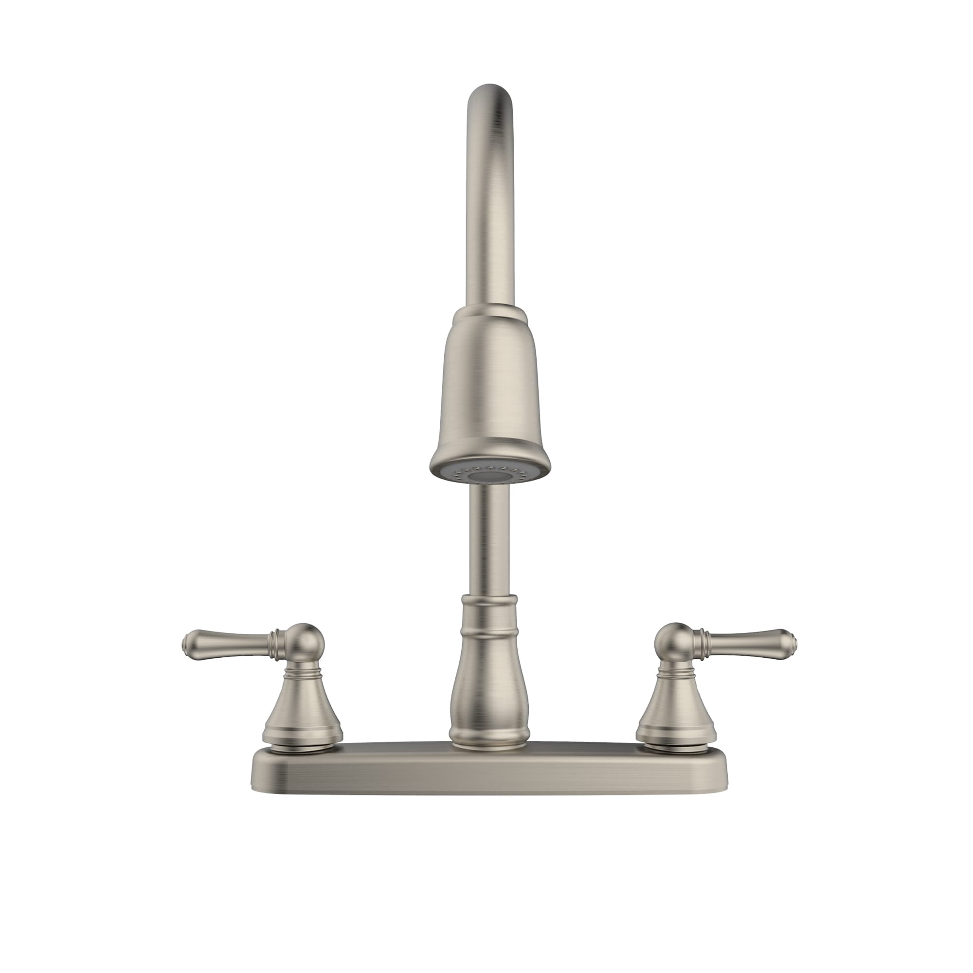 Belanger Non-Metallic 2-Handle Centerset Pull-Down Kitchen Faucet with 59" Hose, Brushed Nickel