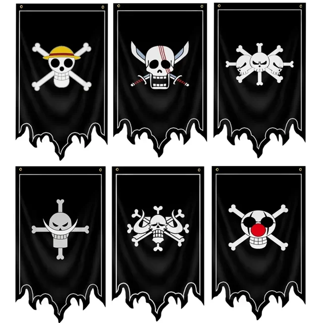 Cosplay de la bandera de One Piece Anime, Luffy, Zoro, Shanks, Ace, Marshall, poliéster, dibujos animados, fiesta de Halloween, barco pirata, cartel de bandera, decoración del hogar