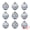 Grey, variant on Unique Bargains 9Pcs Handpainted Christmas Large Orbs Shatterproof Foam Red 3.1"