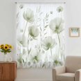 thumbnail image 3 of Sage Green Spring Floral Sheer Curtains 45 Inches Long, Summer Botanical Watercolor Vintage Light Filering Curtains, Breathable Simi Curtain Privacy Drapes for Kitchen Bathroom Small Window Treatment, 3 of 9