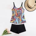 thumbnail image 4 of Qingpeng Printed Tankini Swimsuits for Women Tummy Control Tankini Swimwear Tank Top with Boyshorts Two Piece Bathing Suits, 4 of 5