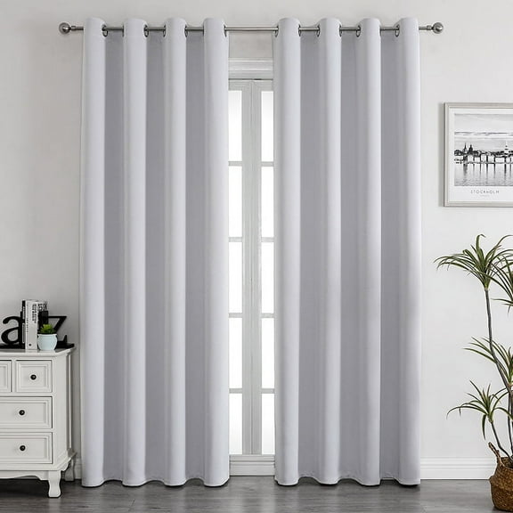 XmhyTop light gray Curtains for Bedroom, 100*200cm 1 slice, Window Curtains with Grommet Top, Easy to Install Drapes - Premium Polyester Window Blackout Curtains for Bedroom & Home Decor