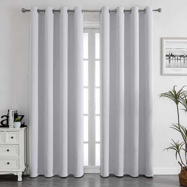 Rideau Occultant à Illets, Décoration Intérieure, Isolation Super Douce, Adapté pour Chambre-QIUPING