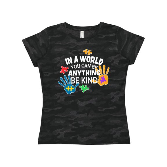 Inktastic In a World You Can Be Anything Be Kind Autism Awareness Women's T-Shirt