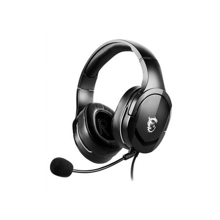 MSI Immerse GH20 Wired Gaming Headset, Adjustable Lightweight Design, Volume Inline Controls, Glasses-Friendly Ear Cups, 3.5mm Audio Jack, PC/Mac/PS4/Xbox