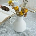 thumbnail image 6 of White Ceramic Vase Set - 2 Small Vases with Handle, Pottery Vases for Modern Home Decor, Minimalist Matte Pitcher for Fowers, Decorative Clay Vase Centerpiece Dining Table Decorations, 6 of 17
