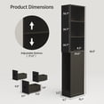 thumbnail image 4 of LAUSAINT HOME Tall Narrow Storage Cabinet, Anti-Tipping Floor Cabinet with 2 Adjustable Shelves & 3-Level Drawers for Small Space, Bathroom, Kitchen, Black, 4 of 11