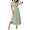 Light green, variant on Women Summer Casual Square Neck Flutter Sleeve Boho Smocked A-Line Flowy Tiered Modest Midi Sun Dress with Pockets Black S
