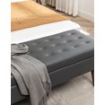 thumbnail image 4 of Modern Faux Leather End of Bed Bench Tufted Storage Ottoman With Solid Wood Legs, 4 of 11