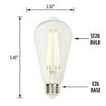thumbnail image 4 of Westinghouse Lighting 4518200 4.5 Watt (40 Watt Equivalent) ST20 Dimmable Clear Filament LED Light Bulb, Medium Base, 6-Pack, 4 of 4