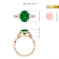 thumbnail image 5 of ANGARA 3 Stone Lab Grown 2.25 Ct Emerald & Trillion Diamond Engagement Ring for Women in 14K Rose Gold (Size-10x8mm) | May Birthstone, Anniversary, Jewelry Gift for Women | Lab-Grown Emerald Ring, 5 of 9