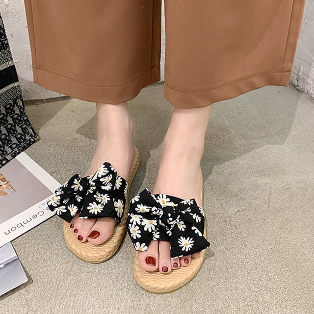 LSLJS Mode Femmes Sandales à Bride à la Cheville d'Été à Enfiler Plates Tongs Chaussures, Pantoufles pour Femmes